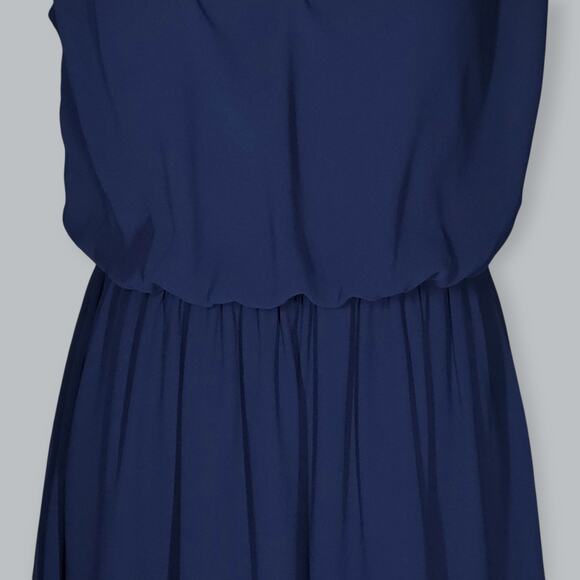 iZ Byer Dress Womens Small Navy Blue Sleeveless Pleated Chiffon Lined Elegant - Picture 4 of 12